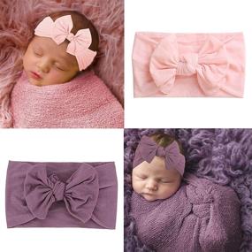 img 1 attached to 🎀 Purple Ripple Headbands for Newborn Photography: Perfect Addition to Kids' Home Store