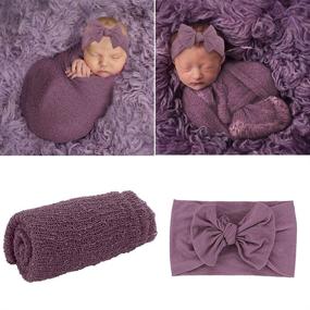 img 2 attached to 🎀 Purple Ripple Headbands for Newborn Photography: Perfect Addition to Kids' Home Store