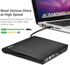 img 3 attached to 📀 Sonkir USB 3.0 External DVD CD Drive: High Speed Data Transfer for Laptop Windows XP/Vista/7/8/10
