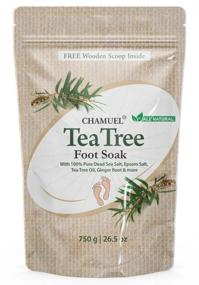 img 4 attached to 👣 Chamuel Tea Tree Oil Foot Soak - естественный мертвоморской и эпсомская соль - успокаивающее средство от грибка на ногах, неприятного запаха, мозолей и усталости ног (26.5 унций).