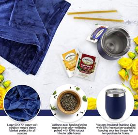 img 3 attached to 🎁 Deluxe Get Well Soon Gift Basket - Care Package Includes Cozy Blanket, Wellness Tea with Honey, Insulated Mug, Word Find Book, and Pen - Thoughtful Get Well Gifts in a Beautiful Blue Bag