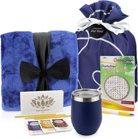 img 4 attached to 🎁 Deluxe Get Well Soon Gift Basket - Care Package Includes Cozy Blanket, Wellness Tea with Honey, Insulated Mug, Word Find Book, and Pen - Thoughtful Get Well Gifts in a Beautiful Blue Bag