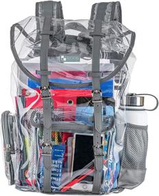 img 4 attached to 🎒 Durable Transparent Backpack with Spacious Front Pocket