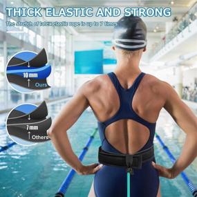 img 3 attached to 🏊 Enhance Your Swimming Skills with FOOING Swim Training Belt: Swim Tether, Harness, and Bungee Cords for Stationary and Static Swimming with Resistance Bands