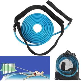 img 4 attached to 🏊 Enhance Your Swimming Skills with FOOING Swim Training Belt: Swim Tether, Harness, and Bungee Cords for Stationary and Static Swimming with Resistance Bands