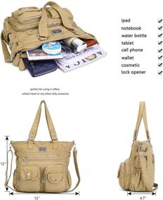 img 2 attached to Кожаная сумка Angelkiss XS160500 для женщин: стильные сумки, кошельки и сумки через плечо.