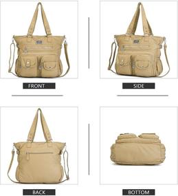 img 1 attached to Кожаная сумка Angelkiss XS160500 для женщин: стильные сумки, кошельки и сумки через плечо.