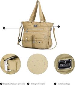 img 3 attached to Кожаная сумка Angelkiss XS160500 для женщин: стильные сумки, кошельки и сумки через плечо.