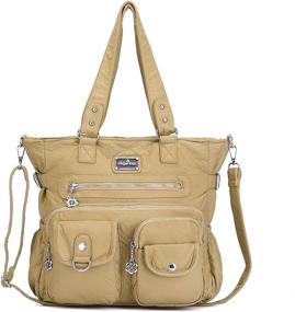 img 4 attached to Кожаная сумка Angelkiss XS160500 для женщин: стильные сумки, кошельки и сумки через плечо.