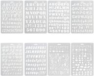 эффективный набор восьми пластиковых алфавитно-цифровых шаблонов для рисования и живописи, подходит для самостоятельного творчества, скрапбукинга и ведения записей в бюллетенях. логотип
