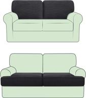 🪑 chun yi stretch t backrest slipcovers for armchair loveseat sofa - gray, 2 piece set logo