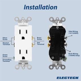 img 1 attached to 🔌 Декоративные розетки ELECTECK 15А 12 штук с пластиной настенного крепления - промышленного класса, без защиты от несанкционированного доступа, сертифицированы UL, белые.