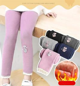 img 3 attached to 👖 Girls' Clothing: Govc Winter Fleece Leggings Tights