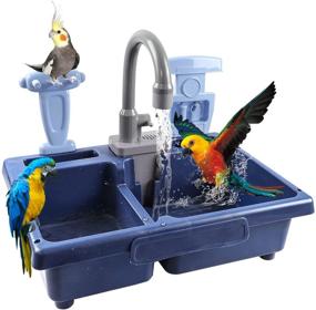img 4 attached to 🦜 Interactive Parrot Bathtub Pretend Play Kitchen Sink Toy: SGQCAR Pet Parrots Electric Dishwasher & Bird Bathing Box for Endless Fun!