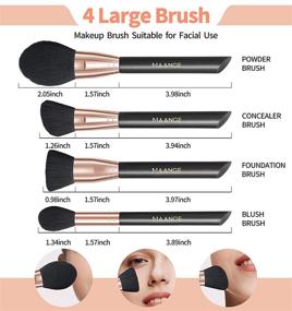 img 2 attached to 💄 10PCs Makeup Brush Set - Professional Premium Synthetic Foundation Brush Powder Blush Concealers Eye Shadows - Rose Golden Make Up Brushes with Black Case