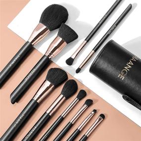 img 3 attached to 💄 10PCs Makeup Brush Set - Professional Premium Synthetic Foundation Brush Powder Blush Concealers Eye Shadows - Rose Golden Make Up Brushes with Black Case