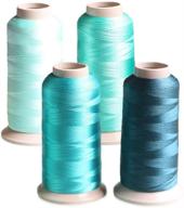 🧵 4-pack embroidery thread in light cyan turquoise teal polyester - large spool, 3608 yards (3300m) each - ideal for home embroidery and sewing machines - acraft logo