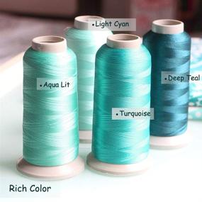 img 1 attached to 🧵 4-Pack Embroidery Thread in Light Cyan Turquoise Teal Polyester - Large Spool, 3608 Yards (3300M) Each - Ideal for Home Embroidery and Sewing Machines - ACRAFT