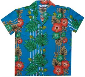 img 1 attached to 🌺 Holiday Casual Boys' Tops, Tees & Shirts featuring Hawaiian Flower Prints