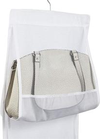 img 2 attached to Okuna Outpost Closet Storage Hanging Purse Organizer, White Mesh (2 Pack, 48 x 13.8 inches)