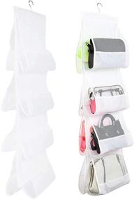 img 4 attached to Okuna Outpost Closet Storage Hanging Purse Organizer, White Mesh (2 Pack, 48 x 13.8 inches)