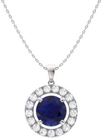img 4 attached to Diamondere Natural Certified Sapphire Necklace Girls' Jewelry