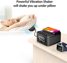 img 3 attached to iLuv Time Shaker 6Q: Быстрая беспроводная зарядка Qi-сертифицированный будильник с вибрационным шейкером, Bluetooth-динамиками, FM-радио и USB-портом зарядки