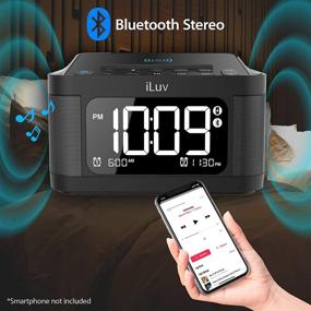img 1 attached to iLuv Time Shaker 6Q: Быстрая беспроводная зарядка Qi-сертифицированный будильник с вибрационным шейкером, Bluetooth-динамиками, FM-радио и USB-портом зарядки