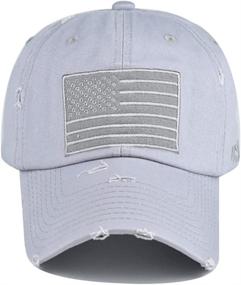 img 3 attached to 🧢 Adjustable Baseball Cap with Distressed Embroidered Patch - HHNLB American Flag Hat for Men and Women, Perfect for Patriotic Fashion