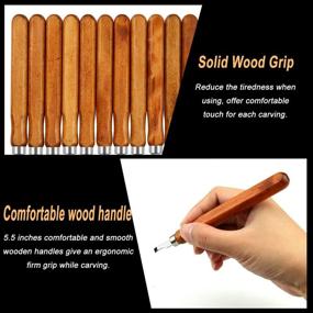 img 2 attached to Intsun 12-Piece Wood Carving Knife Set: High-Quality SK2 Carbon Steel Tools for Crafting & Chiseling – Perfect for Kids, Adults, Beginners, and Professionals, Complete with Reusable Pouch