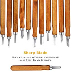 img 1 attached to Intsun 12-Piece Wood Carving Knife Set: High-Quality SK2 Carbon Steel Tools for Crafting & Chiseling – Perfect for Kids, Adults, Beginners, and Professionals, Complete with Reusable Pouch