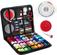 premium sewing kit for adults, travelers, and beginners - portable sewing thread set with 126 accessories and tools for emergency repairs. includes black carrying case logo