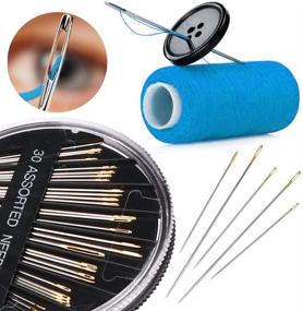 img 1 attached to Premium Sewing Kit for Adults, Travelers, and Beginners - Portable Sewing Thread Set with 126 Accessories and Tools for Emergency Repairs. Includes Black Carrying Case