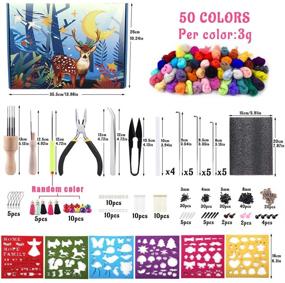 img 3 attached to 🧵 Complete Felting Kit for Beginners - 310pcs, Includes Felt Wool 50 Colors, Felt Molds, High-Density Foam Pad, Storage Box - Ideal for DIY Craft, Animal Home Projects