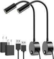 🔆 eray dimmable led wall mounted reading light with flexible gooseneck, usb charging & 3 colors temperature - 2 pack логотип