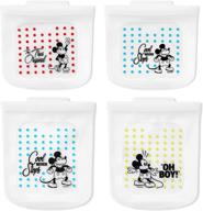 🏰 premium pyrex reusable platinum grade silicone food storage bag featuring disney mickey mouse design логотип