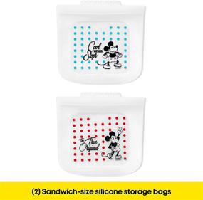 img 1 attached to 🏰 Premium Pyrex Reusable Platinum Grade Silicone Food Storage Bag featuring Disney Mickey Mouse Design