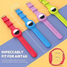 img 3 attached to 👶 MoKo 4ПАК Silicone Wristband для AirTag 2021 - Детский браслет с регулируемым ремешком, защитный чехол для малышей, младенцев, детей - Многоцветный В