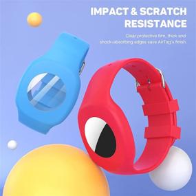 img 1 attached to 👶 MoKo 4ПАК Silicone Wristband для AirTag 2021 - Детский браслет с регулируемым ремешком, защитный чехол для малышей, младенцев, детей - Многоцветный В