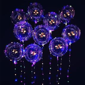 img 4 attached to 🎈 10 Pack LED Balloons - Blinking Light Up Bobo Balloons, 20 Inches Clear Helium Balloons with Glow Bubble Function and String Lights - Ideal for Valentines Day, Christmas, Graduation, Wedding, Birthday Party Decoration in Colorful Shades