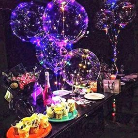 img 1 attached to 🎈 10 Pack LED Balloons - Blinking Light Up Bobo Balloons, 20 Inches Clear Helium Balloons with Glow Bubble Function and String Lights - Ideal for Valentines Day, Christmas, Graduation, Wedding, Birthday Party Decoration in Colorful Shades