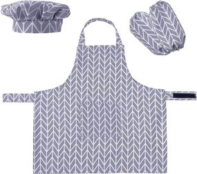 img 4 attached to 👨 WSZCML Kids Aprons: Stylish & Adjustable Chef Aprons for Children