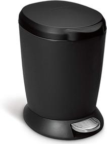 img 2 attached to Black Plastic Round Bathroom Step 🗑️ Trash Can, 6L / 1.6 Gal - simplehuman