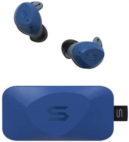 img 4 attached to 🎧 Беспроводные наушники Soul S-FIT True - водонепроницаемые IP67, наконечники Freebit Wing, Bluetooth, режим прозрачности, сенсорное управление (синие)