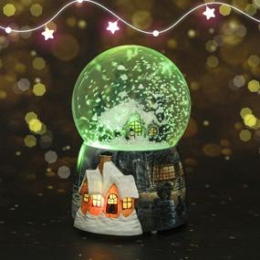 img 1 attached to 🏼 Enchanting Snow Globes for Boys and Girls: Christmas Village Santa Snow Globe with Magical Glitter, 7 Color Changing Lights, Musical Box, and Castle in the Sky - Ideal Xmas & Birthday Gifts!
