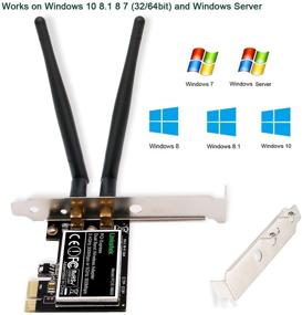 img 2 attached to LinksTek Wireless N 600Mbps PCI-E Wi-Fi Adapter - Dual Band 2.4GHz & 5GHz, 300Mbps Each - Windows 10 8.1 8 7 XP, Server (32/64bit) Compatible