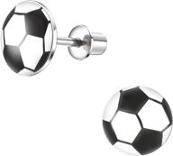 ⚽️ hypoallergenic soccer stud earrings with secure safety screwback – surgical steel must-have! logo