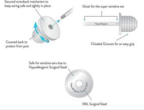 img 2 attached to ⚽️ Hypoallergenic Soccer Stud Earrings with Secure Safety Screwback – Surgical Steel Must-Have!