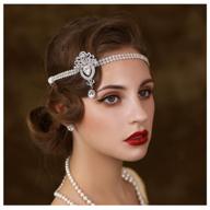 👒 sweetv 1920's flapper headband - great gatsby headpiece, 20s art deco hair accessories - sliver headband logo