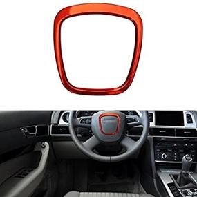 img 1 attached to 🍊 Premium Trapezoid Car Steering Wheel Sticker - Aluminum Emblem Trim for Audi A3/A4L/A6L - Stylish Orange Design!